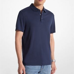 Michael Kors Men's Polo Shirt - Size L - Navy Blue - 100% Cotton